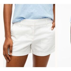 J.CREW Classic Chino Shorts Women 10 Crisp White NEW 3.5" Inseam Cotton H5616